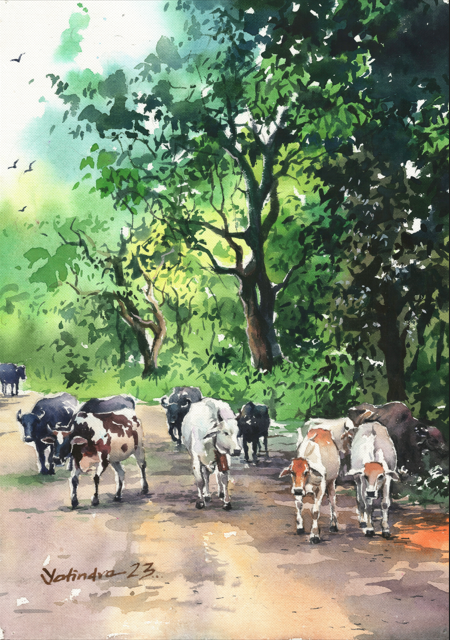 Elegant Watercolor Painting – Exclusive Art by The Art Blend